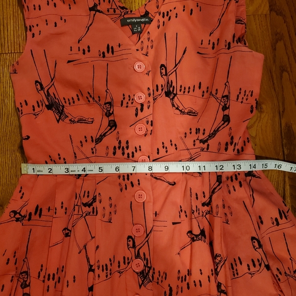 Emily and Fin Lucy Pink Trapeze Print Sz S - Picture 8 of 15